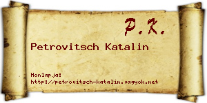 Petrovitsch Katalin névjegykártya